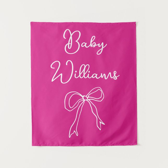 Personalized Baby Shower for her Photo Booth Prop Tapestry (Front)