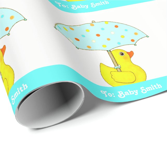 Personalized Baby Shower Gift Wrapping Paper (Roll Corner)