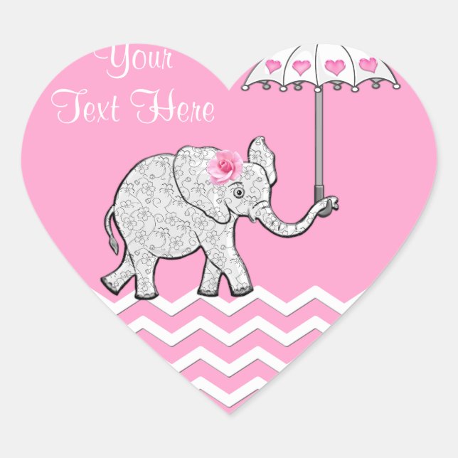 Personalized Baby Shower Heart Stickers for Girls (Front)
