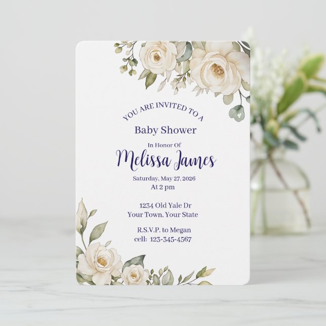 Personalized Baby Shower Invitation (Standing Front)