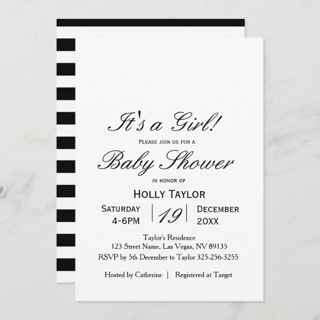 Personalized Baby Shower Invitation (Front/Back)