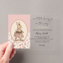 Personalized Baby Shower Invitation, Vintage Bunny