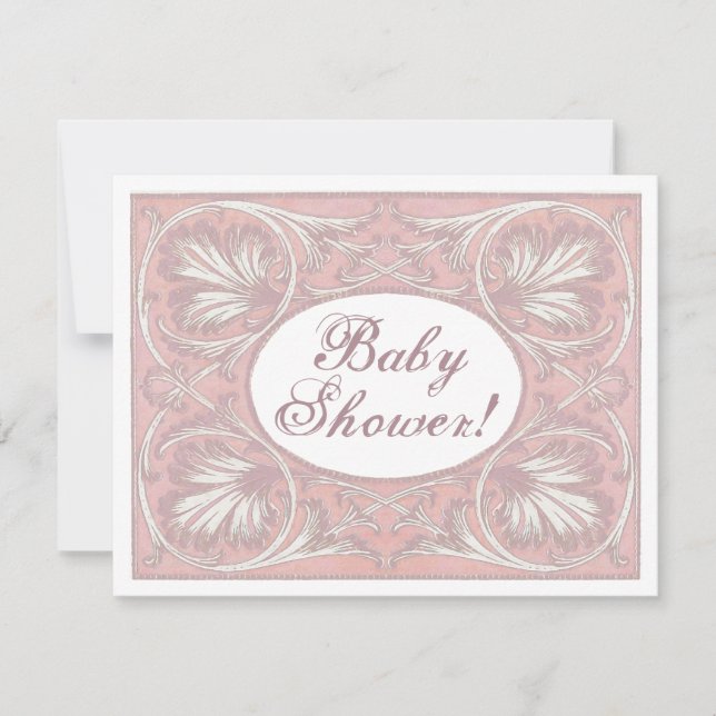 Personalized Baby Shower Invites, Vintage Blush Invitation (Front)