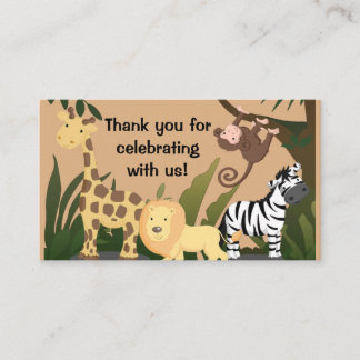 Personalized Baby Shower Jungle Animals Enclosure Card
