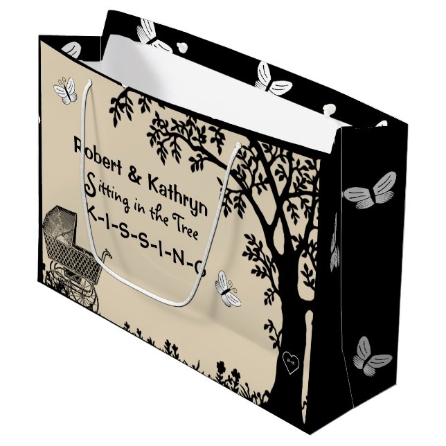 Personalized Baby Shower Large Gift Bag (Front Angled)