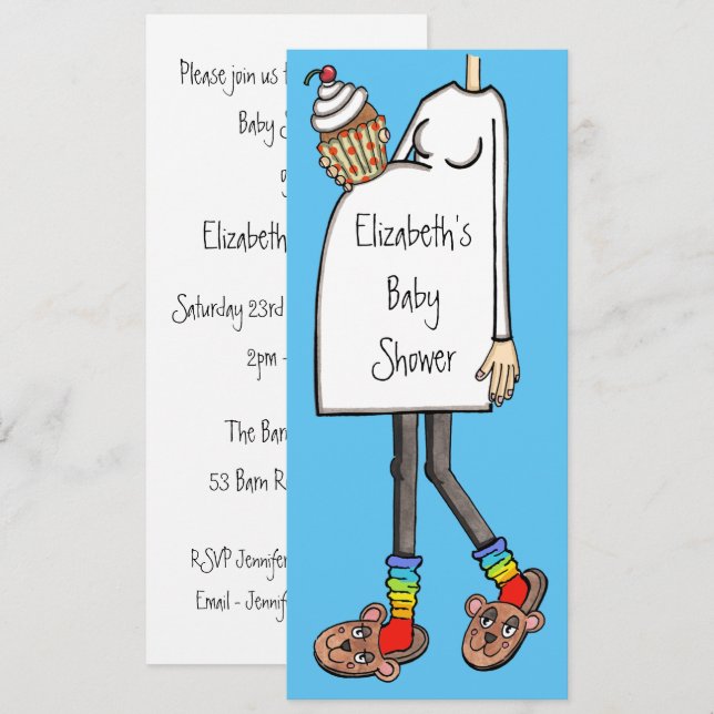 Personalized Baby Shower Light Skin Tone Invitation (Front/Back)