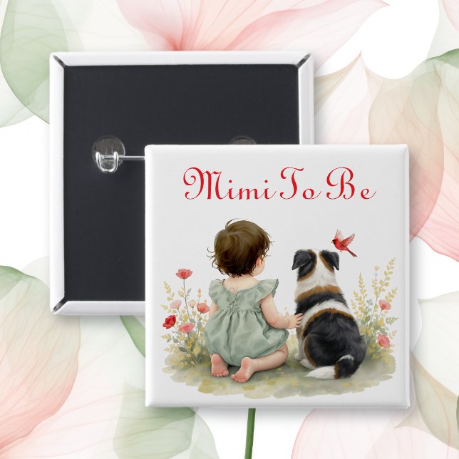 Personalized Baby Shower | Mimi To Be Button (Creator Uploaded)