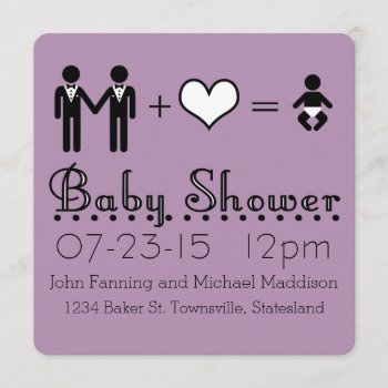 Personalized Baby Shower Modern Icon Dad And Dad Invitation by thatcrazyredhead at Zazzle