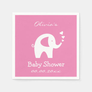 Personalized baby shower napkins with elephant