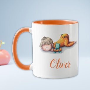 Personalized baby shower neutral baby sleeping mug