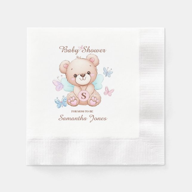Personalized Baby Shower Paper Napkin (Front)