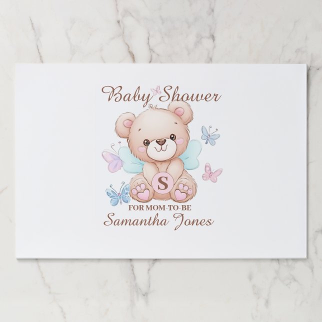Personalized Baby Shower Paper Pad Placemat (Front)
