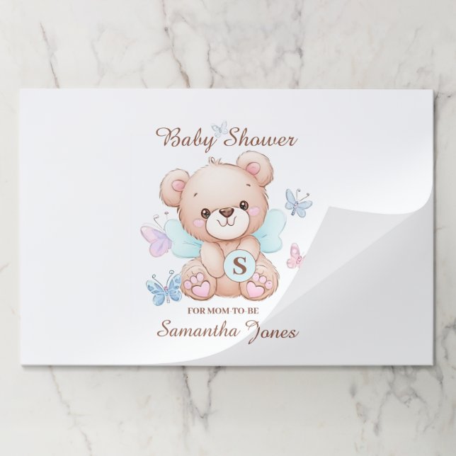 Personalized Baby Shower Paper Pad Placemat (Folded)