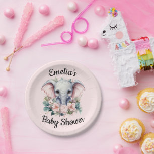 Personalized baby shower paper plates