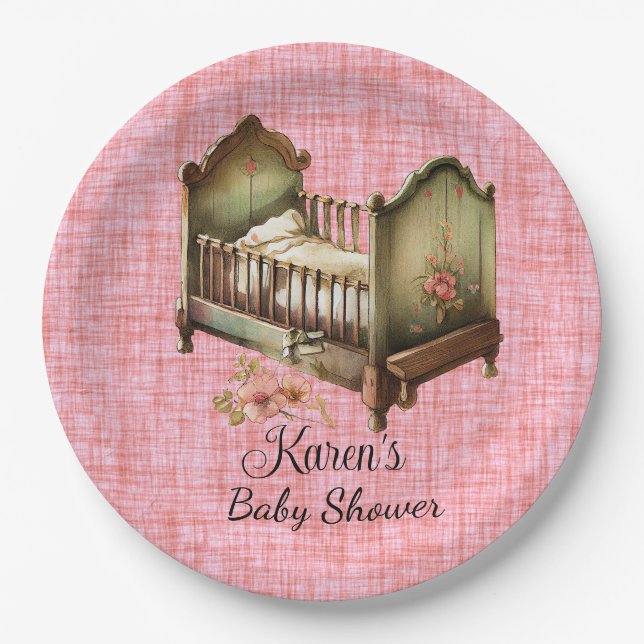 Personalized Baby Shower  Paper Plates (Front)