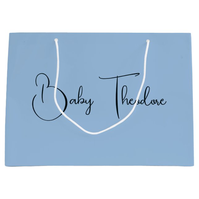 Personalized Baby Shower Party Favor Boy Girl Large Gift Bag (Front)
