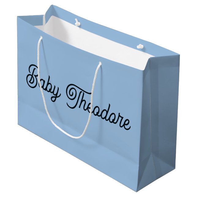 Personalized Baby Shower Party Favor Boy Girl Large Gift Bag (Front Angled)