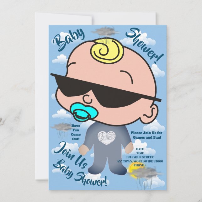 Personalized Baby Shower Party Invitations (Front)