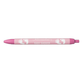 Personalized Baby Shower Pens Pink Girl Baby Feet
