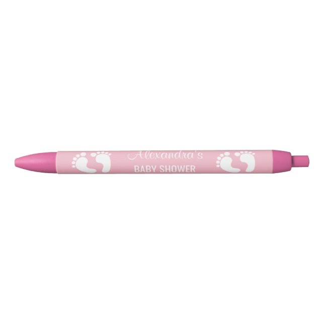 Personalized Baby Shower Pens  Pink Girl Baby Feet (Front)
