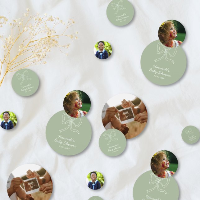 Personalized Baby Shower Photo Confetti Sage Green (Personalized Baby Shower Photo Confetti Sage Green
)