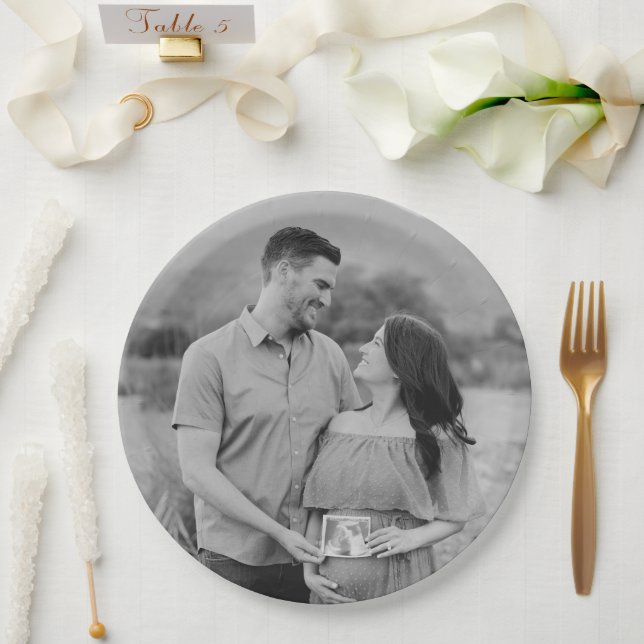 Personalized Baby Shower Photo Paper Plates (Wedding)