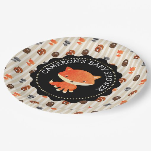 Personalized Baby Shower Plates Woodland Themed Zazzle