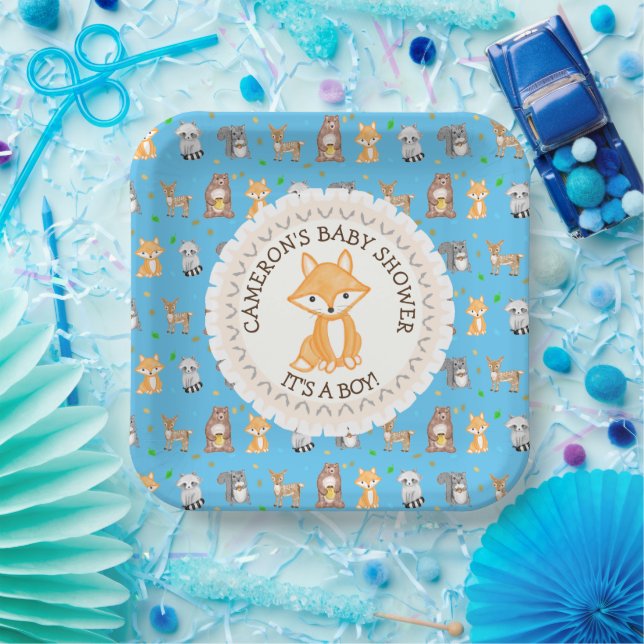 Personalized Baby Shower Plates Woodland Themed (Party)