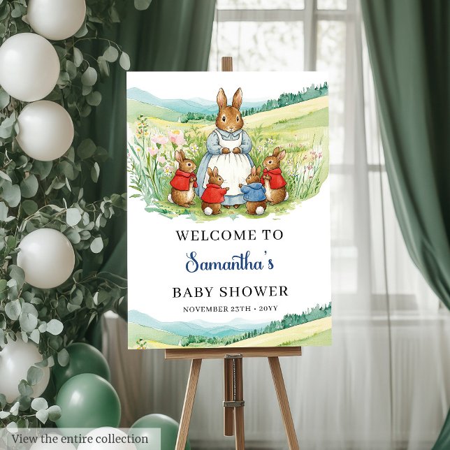 Personalized Baby Shower Poster Peter Rabbit Theme (Personalized Baby Shower Poster Peter Rabbit Theme)