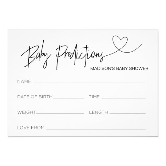 Personalized Baby Shower Prediction Cards | Zazzle.com