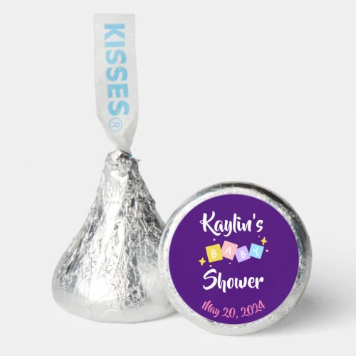 Personalized Baby Shower Purple Hersheys Kisses