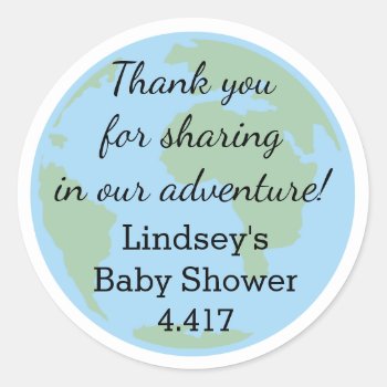 Personalized Baby Shower Stickers In Travel Theme by AestheticJourneys at Zazzle
