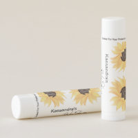 Personalized Baby Shower Sunflower Lip Balm