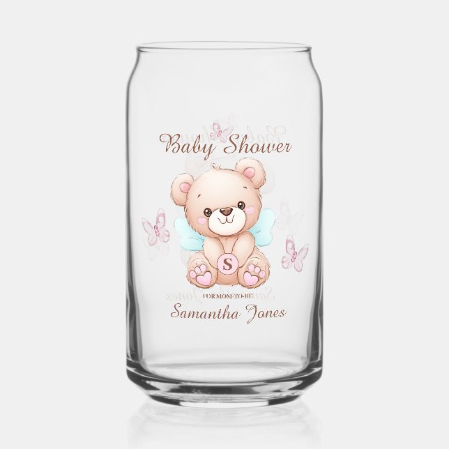 Personalized Baby Shower Theme Drinkware Set Can Glass (Front)