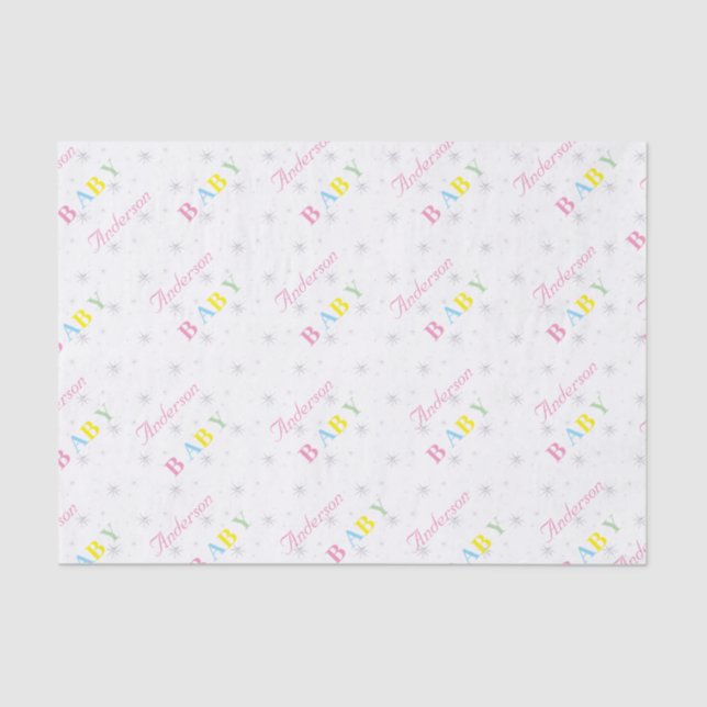 Personalized Baby Shower Tissue Paper (Front)