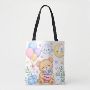 Personalized Baby Shower Tote Bag, Custom Name  Bag