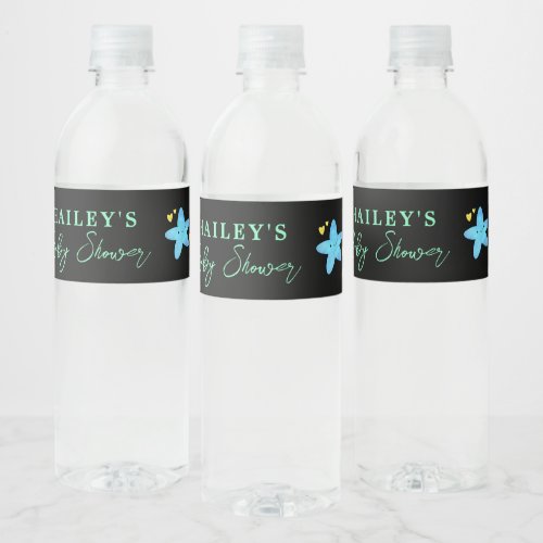 Personalized Baby Shower Twinkle Little Star Water Bottle Label