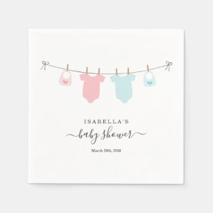 Boy Girl Twin Baby Paper Party Napkins Zazzle