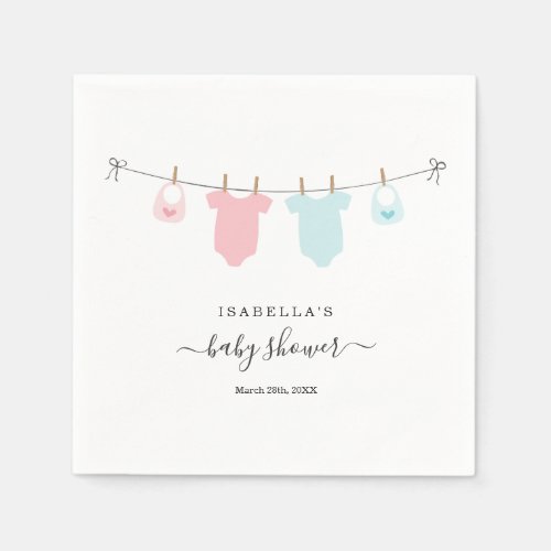 Personalized Baby Shower Twins Boy  Girl Napkins