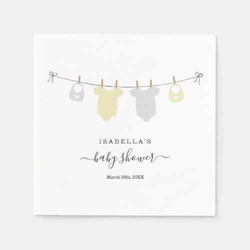 Personalized Baby Shower Twins Gender Neutral Napkins