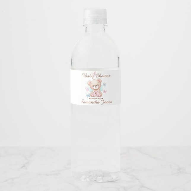 Personalized Baby Shower Water Bottle Label (Front)