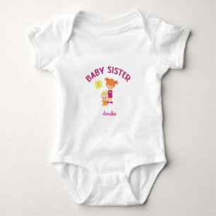 Personalized Baby Sister with Big Sister Bodysuit