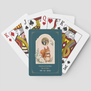 Personalized Baby Squirrel Wedding Favor Photo Poker Cards