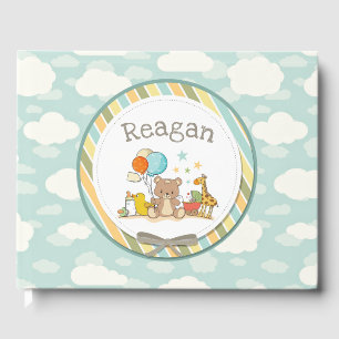 Personalized Baby Teddy Bear Giraffe Rubber Ducky Guest Book