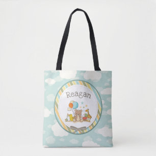 Personalized Baby Teddy Bear Giraffe Rubber Ducky Tote Bag