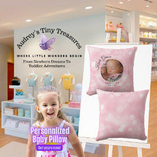 Personalized Baby Throw Girl Pillow
