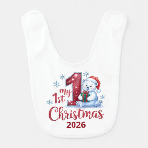 Personalized Baby & Toddler 1st Christmas Bear Bib