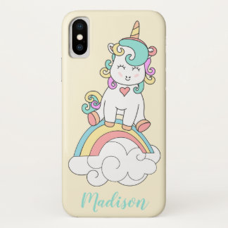 Personalized Baby Unicorn, Rainbow Cell Case