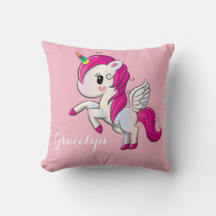 Personalized Baby Unicorn Throw Pillow