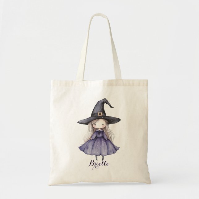 Personalized Baby Witch Trick or Treat Bag (Front)